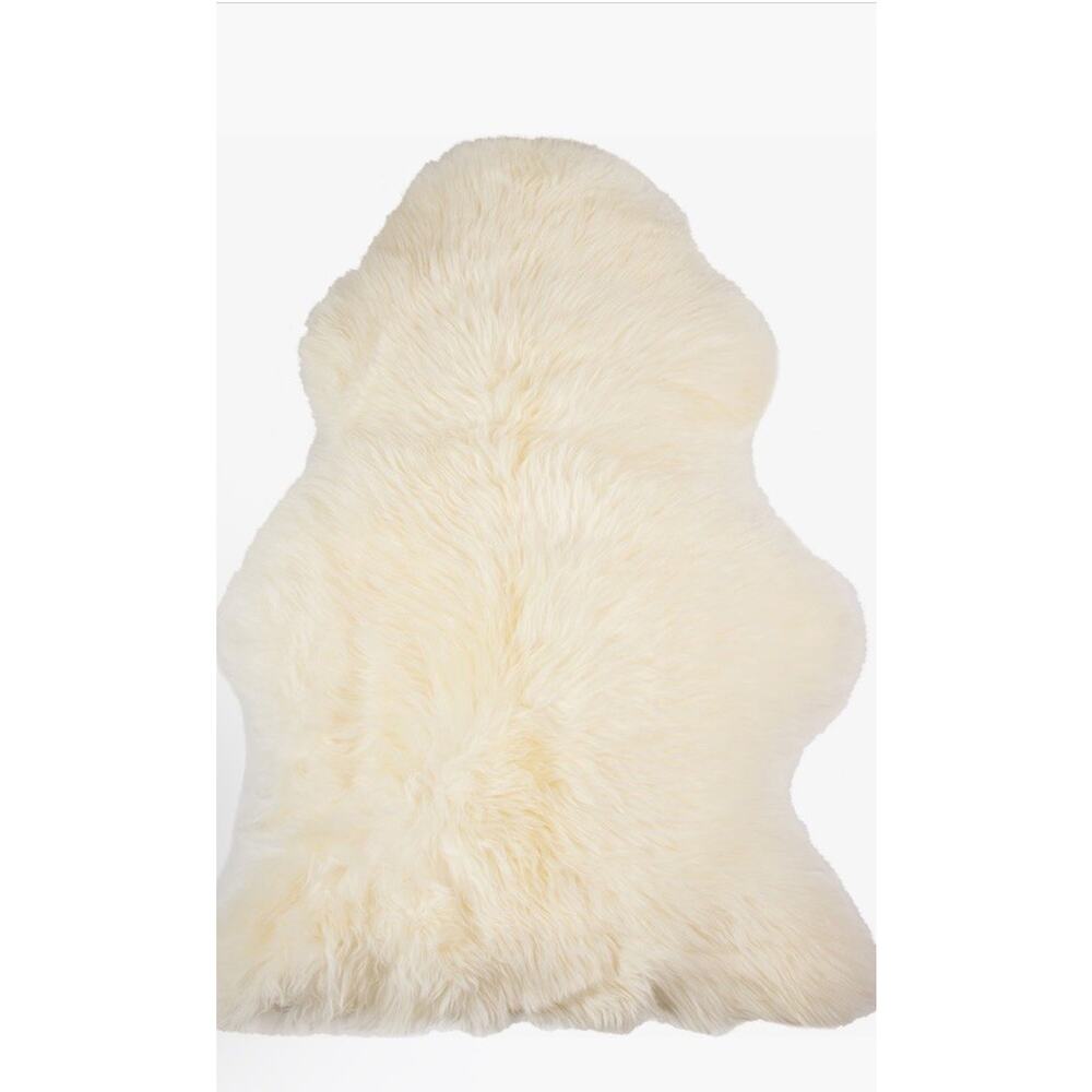 NATURAL Milan Genuine Nordstrom Sheepskin Shearling Throw 24" × 36" NEW $150